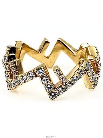 F logo cubic ring - FENDI - BALAAN 1