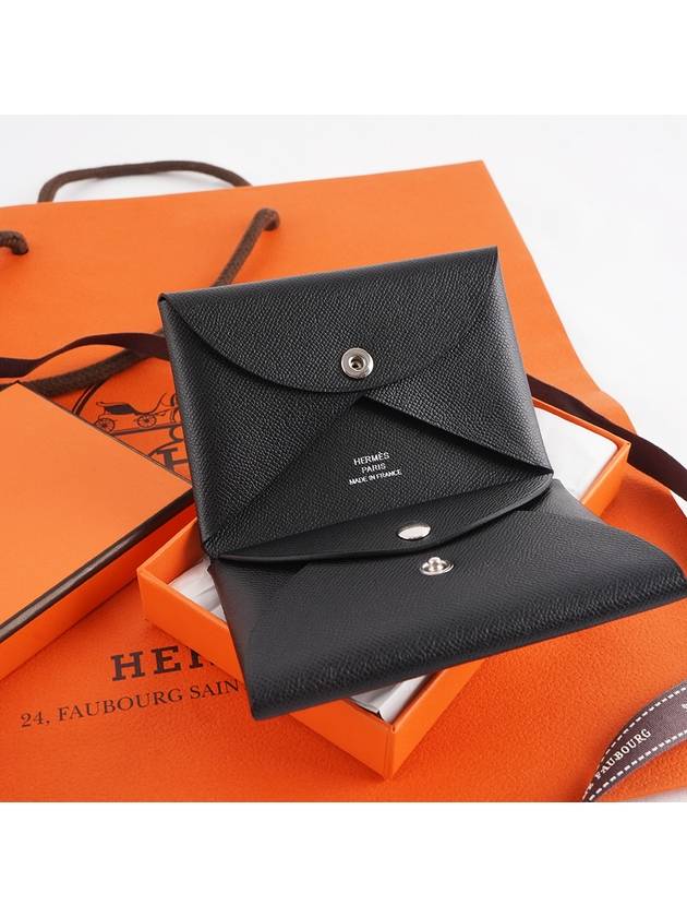 Calvi Duo Compact Card Wallet Black - HERMES - BALAAN 3