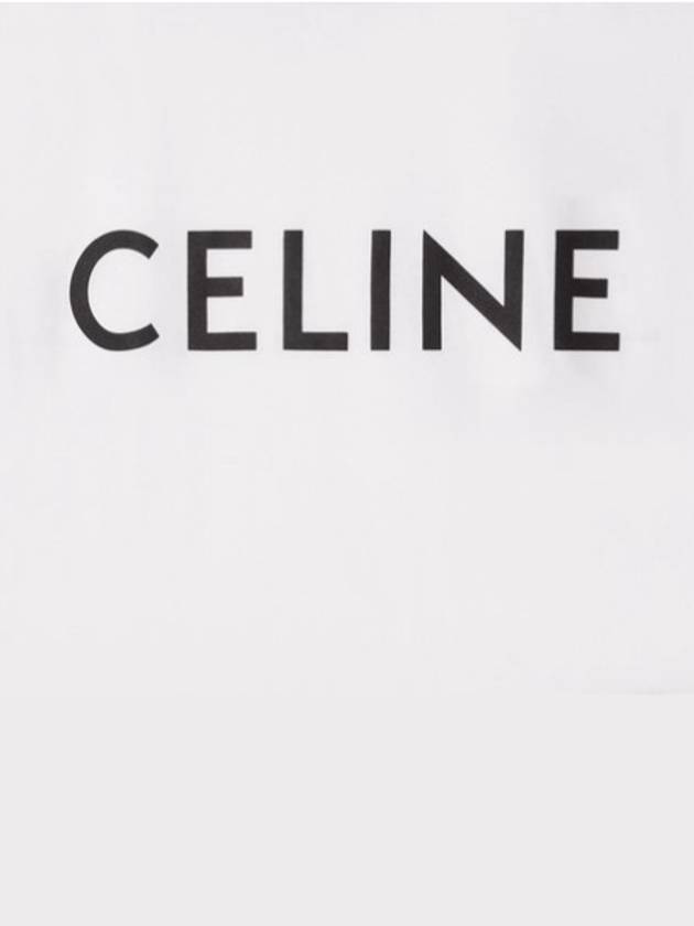 Cotton Jersey Loose Short Sleeve T-Shirt White - CELINE - BALAAN 4