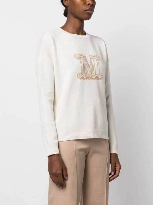 Edo Monogram Cashmere Knit Top Ivory - MAX MARA - BALAAN 2