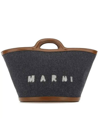 Tropicalia Small Tote Bag Grey - MARNI - BALAAN 1