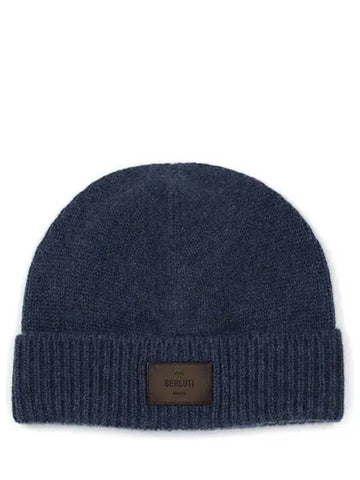 Deep Emerald Blue Logo Cashmere Beanie T27CA73002 N61 1210587 - BERLUTI - BALAAN 1