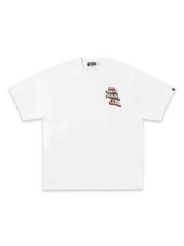 Anti Social Club ASSC Bape Camo Short Sleeve T Shirt White - ANTI SOCIAL SOCIAL CLUB - BALAAN 1