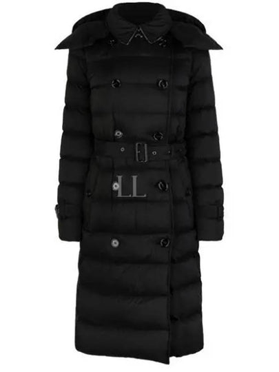 Women's Double Breasted Hooded Padded Black - BURBERRY - BALAAN 2