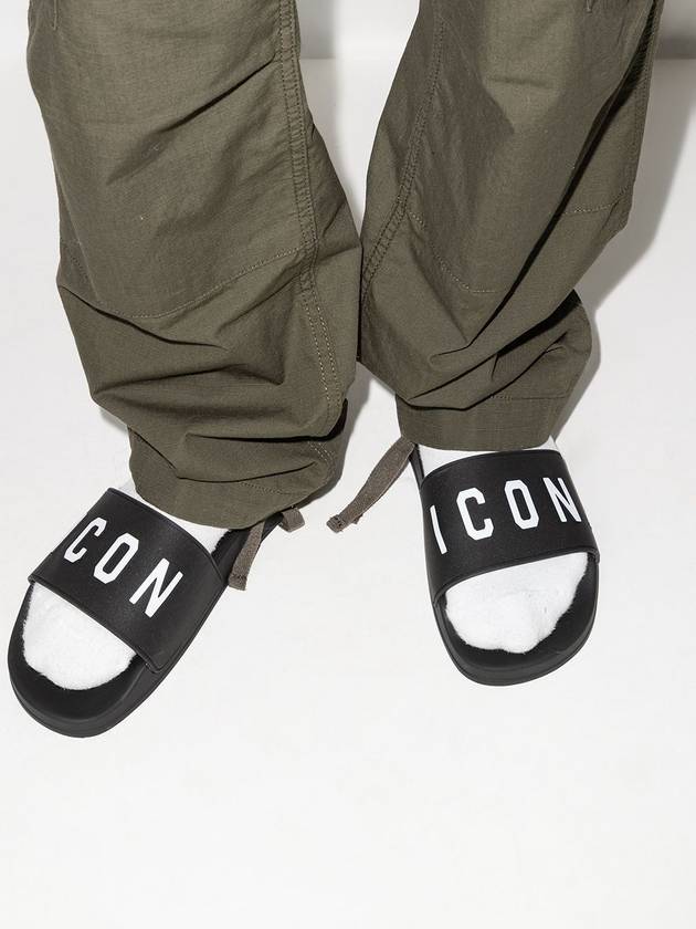 Men’s Icon Slippers Black - DSQUARED2 - BALAAN 5