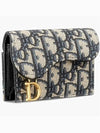 Saddle Flap Card Holder Blue  Oblique Jacquard - DIOR - BALAAN 5