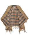 Women's Check Reversible Wool Cape Beige - BURBERRY - BALAAN 10