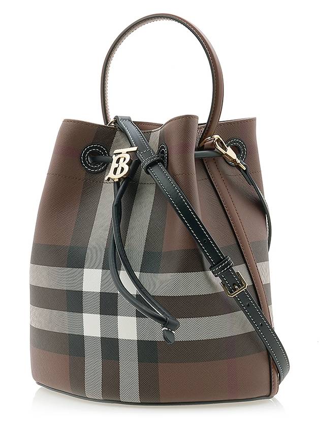 Small TB Bucket Bag Dark Birch Brown - BURBERRY - BALAAN 3