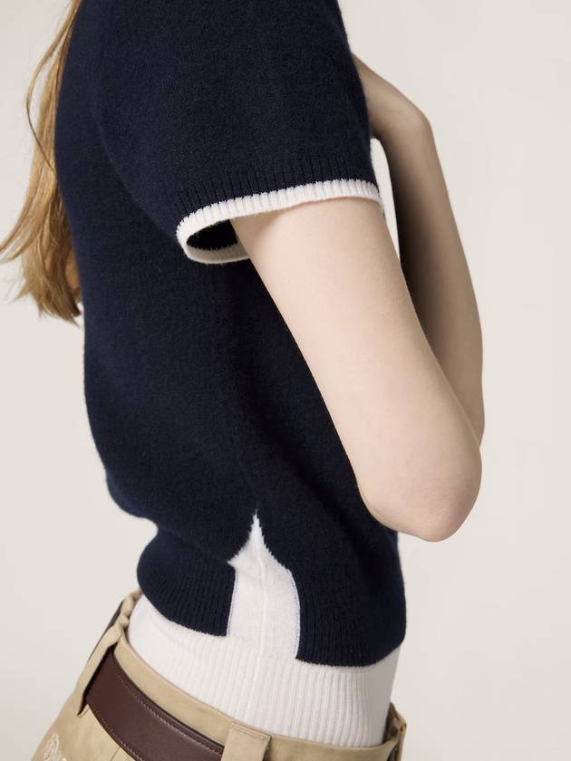 cashmere and wool crew-neck sweater - MIU MIU - BALAAN 3