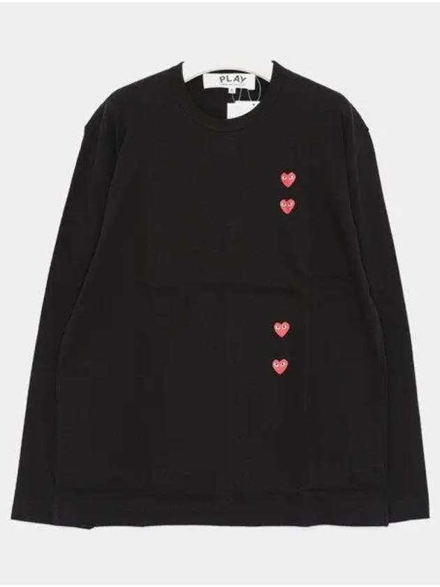 For Red Heart Long Sleeve Men s T Shirt P1T3391 BLACK 1043679 - COMME DES GARCONS - BALAAN 1