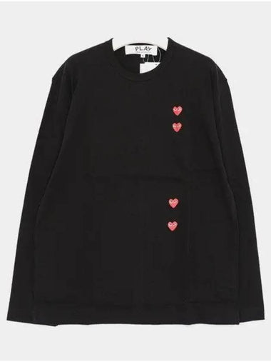 For Red Heart Long Sleeve T Shirt P1T3391 BLACK 271419 1043679 - COMME DES GARCONS - BALAAN 1