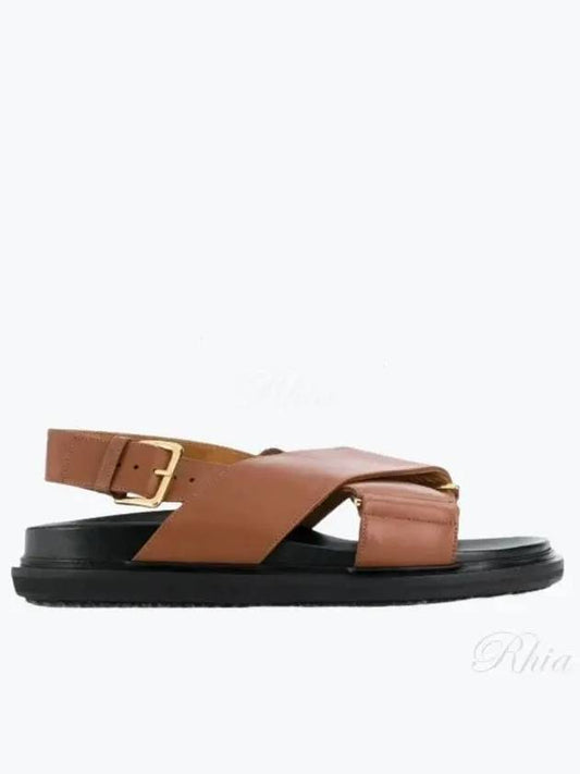 Fussbett Leather Sandals Brown - MARNI - BALAAN 2