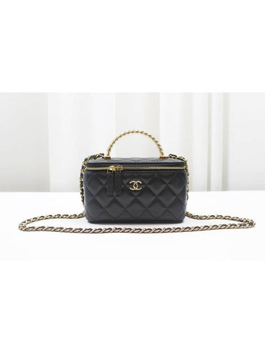 Vanity Top Handle Gold Logo Chain Mini Tote Bag AP3768 - CHANEL - BALAAN 1