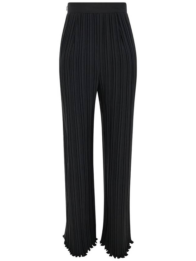 Black Pleated Pants With Invisible Zip In Crêpe De Chine Woman - LANVIN - BALAAN 2