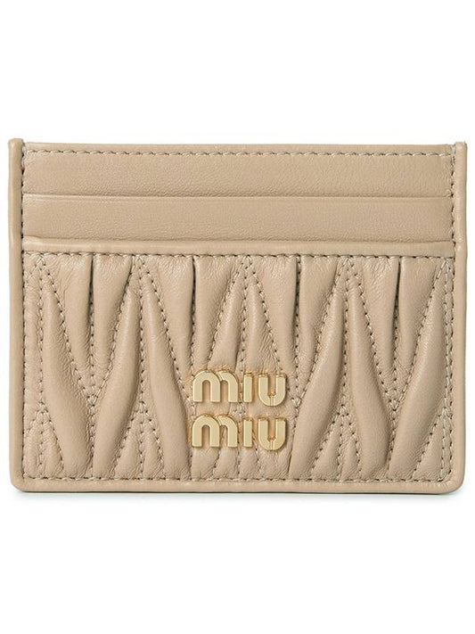 Materasse Nappa Leather Card Wallet Sand Beige - MIU MIU - BALAAN 2