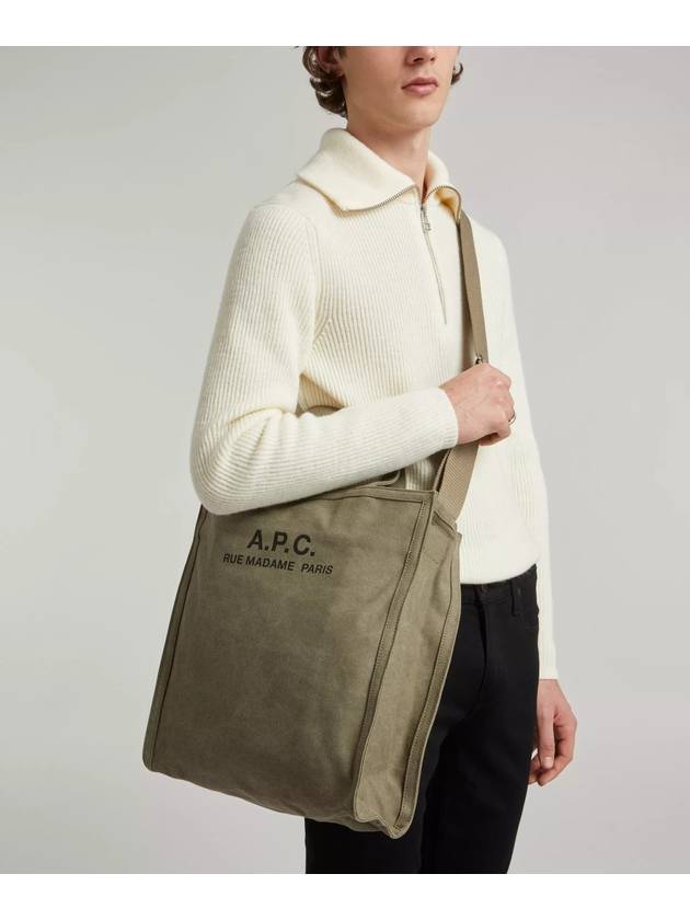 Recovery Logo Printing Cotton Tote Bag Khaki - A.P.C. - BALAAN 3