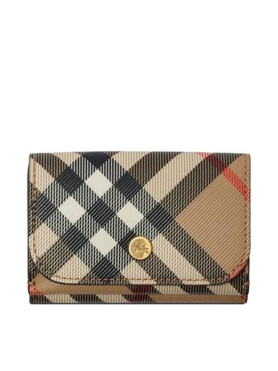 Check Half Wallet Beige - BURBERRY - BALAAN 2