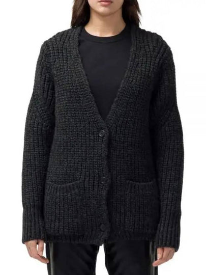 Women's V-Neck Wool Cardigan Dark Grey - OUR LEGACY - BALAAN 2