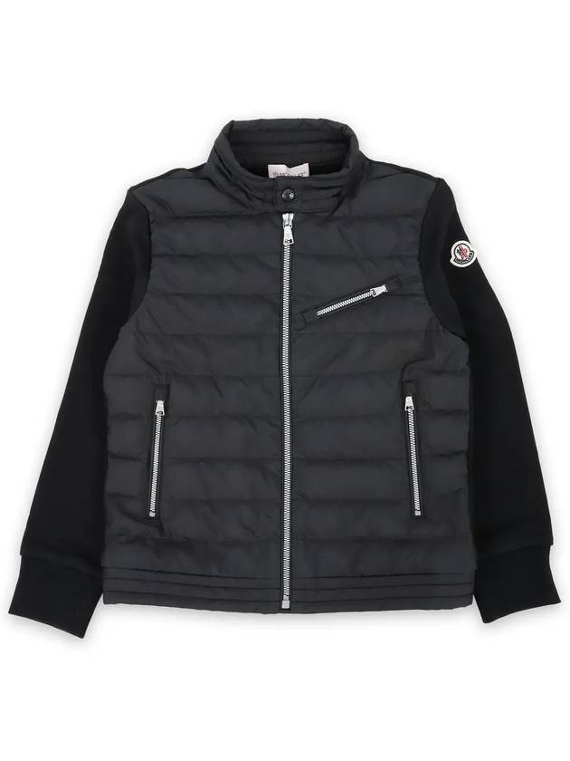 Kids Patch Logo Mix Down Zip Up Jacket Black 8G00011 809DK 999 8 10A - MONCLER - BALAAN 3