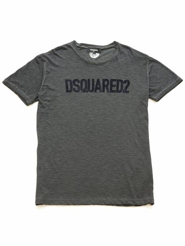 Men s Logo Short Sleeve T Shirt Charcoal S74GD0587 - DSQUARED2 - BALAAN 1