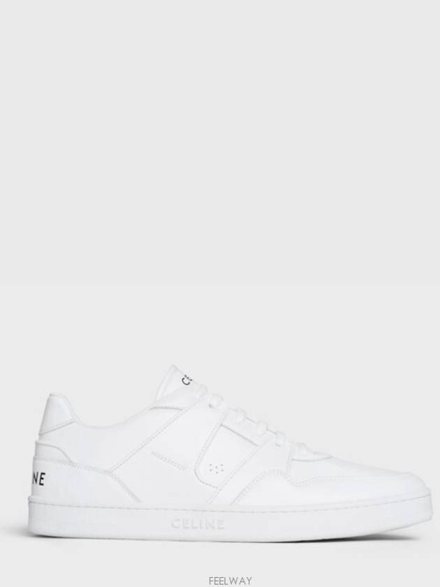 Men's Lace Up Calfskin Low-Top Sneakers Optic White - CELINE - BALAAN 2