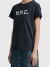 Logo Print Crew Neck Short Sleeve T-Shirt Navy - A.P.C. - BALAAN 7