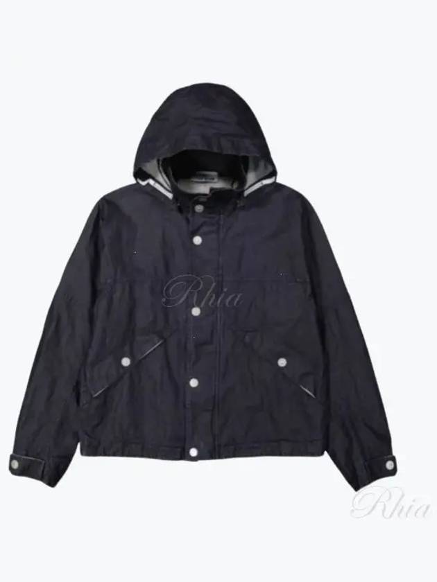 Marina Raw Plated Linen Hooded Jacket Royal Blue - STONE ISLAND - BALAAN 2