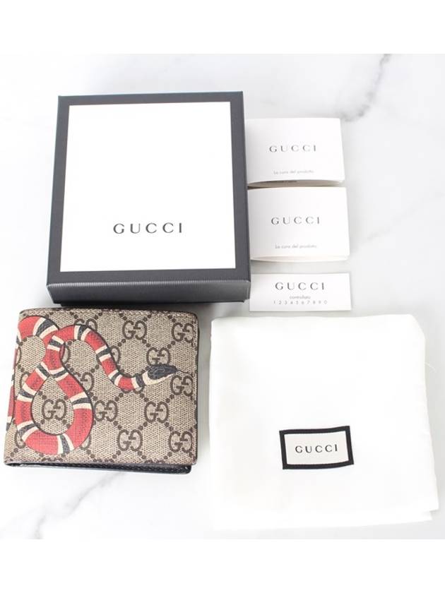 Snake half wallet beige - GUCCI - BALAAN 3