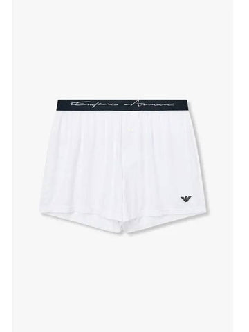 UNDERWEAR Men s Eagle Logo Embroidered Rayon Trunks White - EMPORIO ARMANI - BALAAN 1