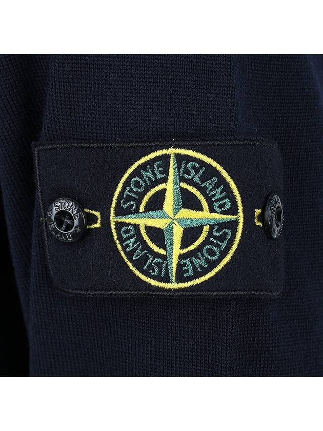 Regular Fit Crew Neck Wool Knit Top Navy - STONE ISLAND - BALAAN 6