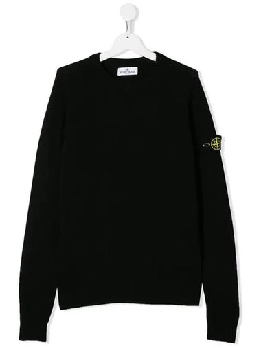 Kids Waffen Crew Neck Knit Black 7116506A1 V0029 - STONE ISLAND - BALAAN 1