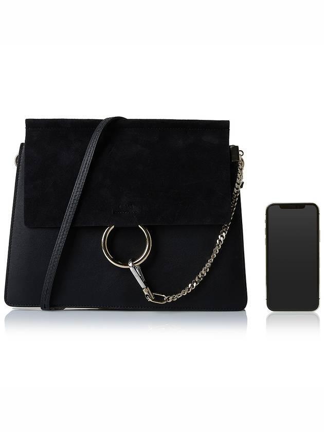 Faye Calfskin Suede Shoulder Bag Black - CHLOE - BALAAN 7