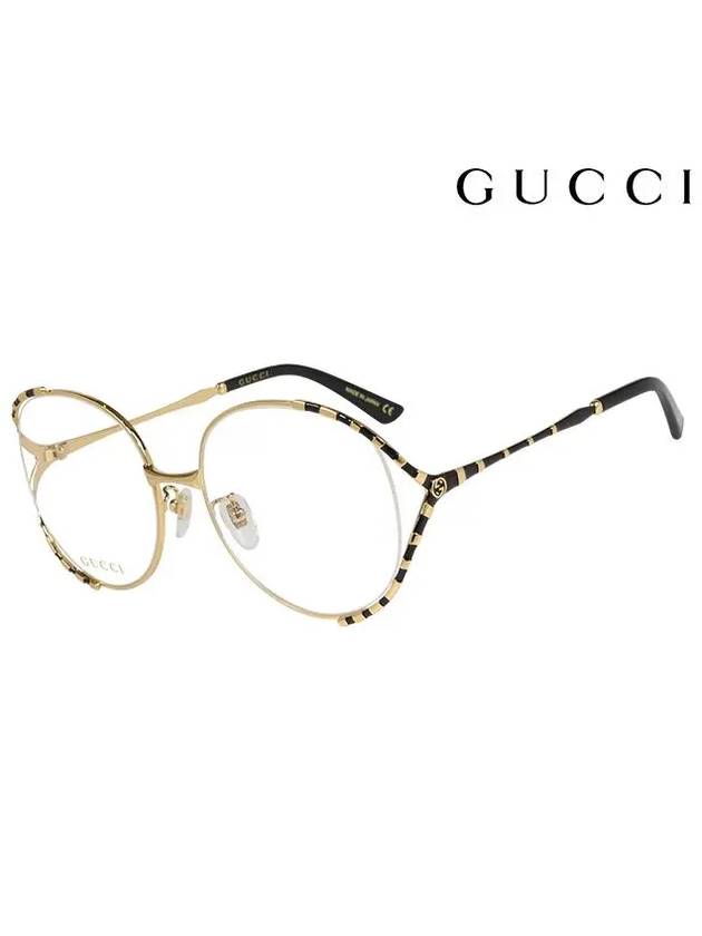 Eyewear Glasses Frame Round Metal Eyeglasses Black Gold - GUCCI - BALAAN 3