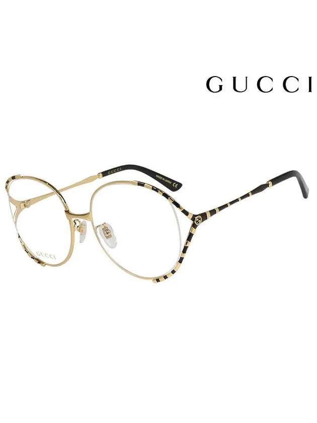 Eyewear Round Metal Eyeglasses Black Gold - GUCCI - BALAAN 2