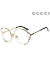 Eyewear Glasses Frame Round Metal Eyeglasses Black Gold - GUCCI - BALAAN 2