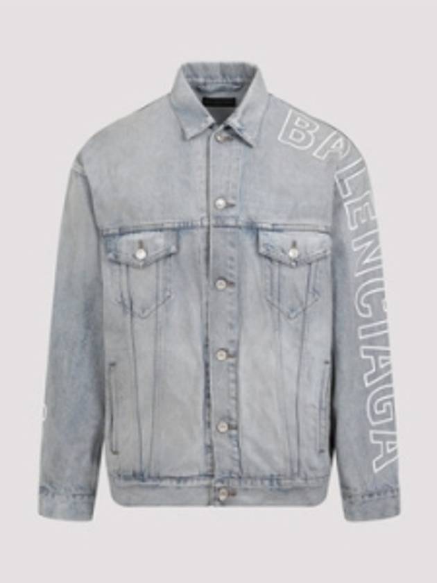 Embroidered Logo Denim Jacket Blue - BALENCIAGA - BALAAN 2