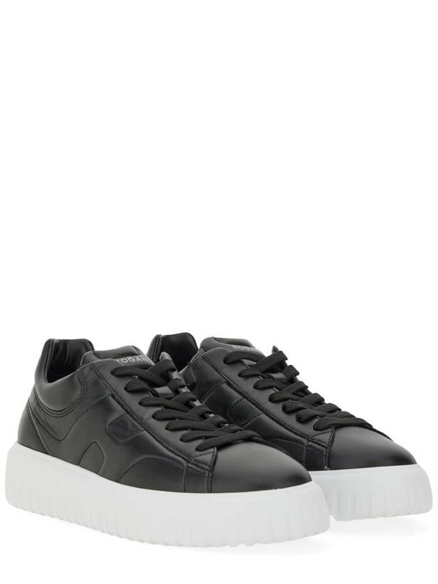 BLACK LEATHER SNEAKERS HXM6450FC60LE9B999 - HOGAN - BALAAN 3