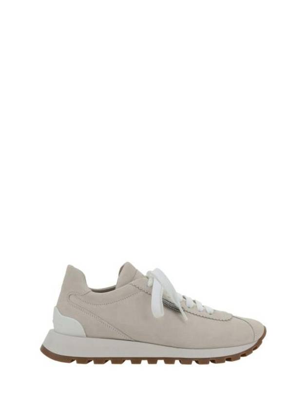 Chain Suede Low Top Sneakers Ivory - BRUNELLO CUCINELLI - BALAAN 2