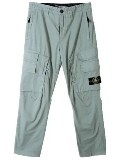 Stretch Cotton Gabardine Multi Pocket Cargo Straight Pants Green - STONE ISLAND - BALAAN 2