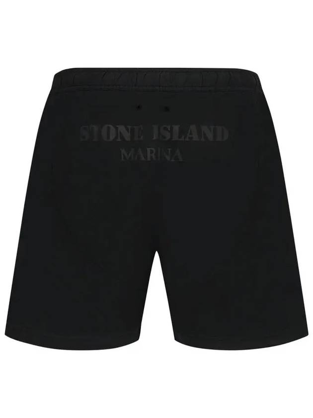 Men's Back Logo Marina Shorts Black - STONE ISLAND - BALAAN.