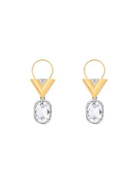 V for Vuitton Earrings Gold Silver M02261 - LOUIS VUITTON - BALAAN 1