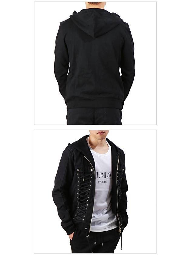 Cotton Hooded Jacket Black - BALMAIN - BALAAN 4