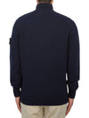 Wappen Patch Half Button Lambswool Knit Top Navy - STONE ISLAND - BALAAN 4