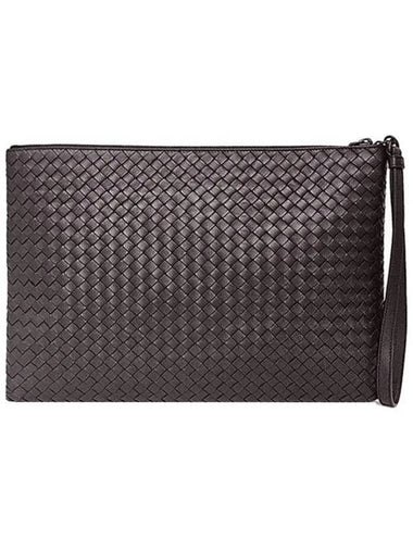 Intrecciato Strap Clutch Bag Brown - BOTTEGA VENETA - BALAAN 1