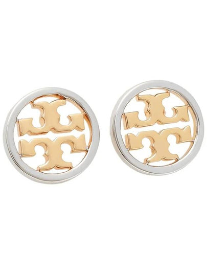 Miller Stud Earrings Silver Gold - TORY BURCH - BALAAN 2