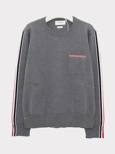 Men's Stripe Wool Knit Top Grey - THOM BROWNE - BALAAN 2