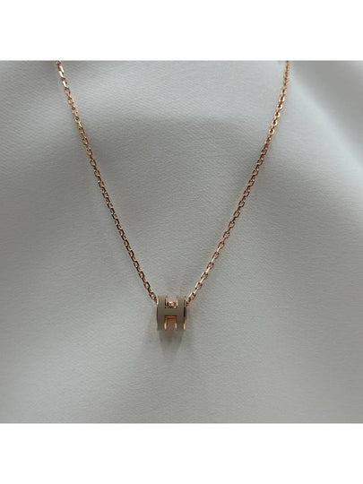 Mini Pop H Pendant Rose Gold & Marron Glace - HERMES - BALAAN 2