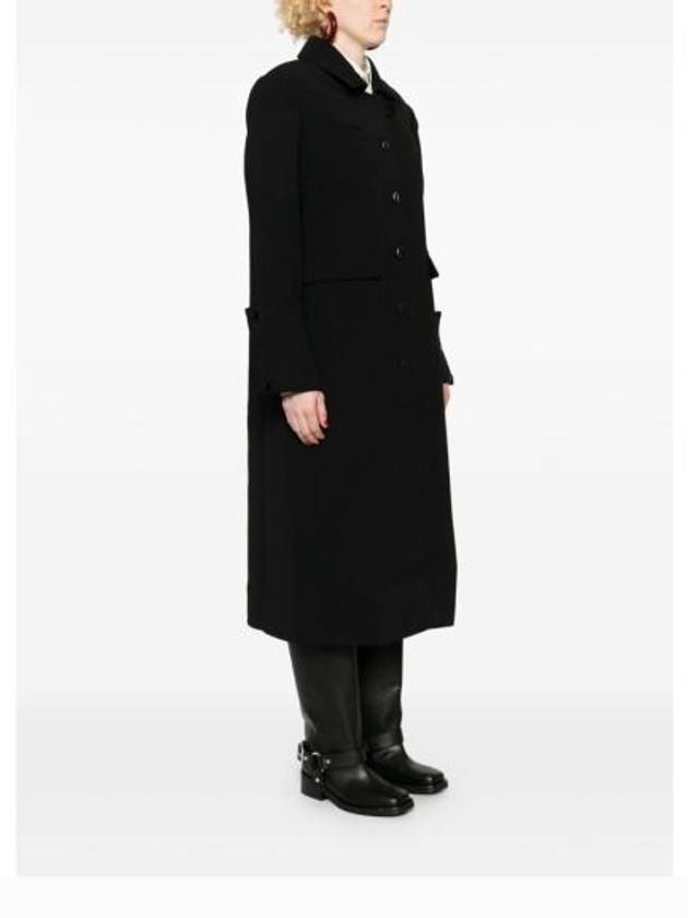 Bonded Crepe Single Coat Black - GANNI - BALAAN 4