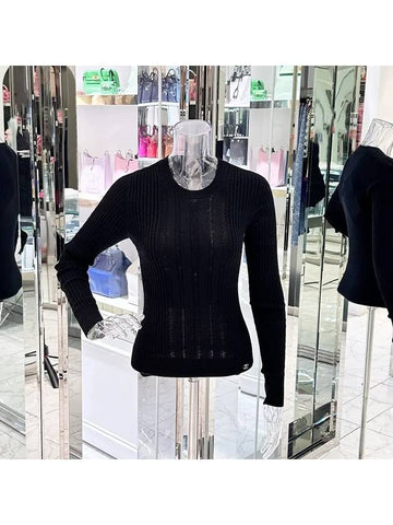 22K Cashmere Pullover 38 Black 4ET1238 - CHANEL - BALAAN 1