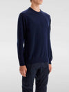 Merino Wool Crew Neck Knit Top Navy - CP COMPANY - BALAAN 5